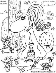 Easter Egg Hunting Coloring Pages- Easter Coloring Pages- Jesus is Alive Coloring Pages